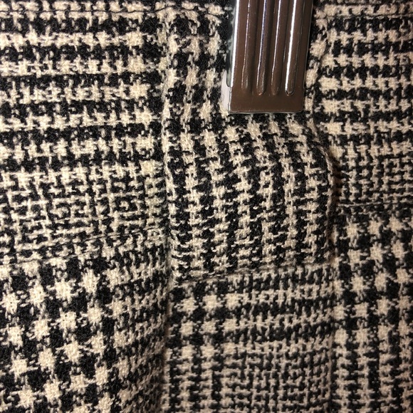 VTG 80s Wool Houndstooth Plaid Hi-waist Trouser - Picture 7 of 13